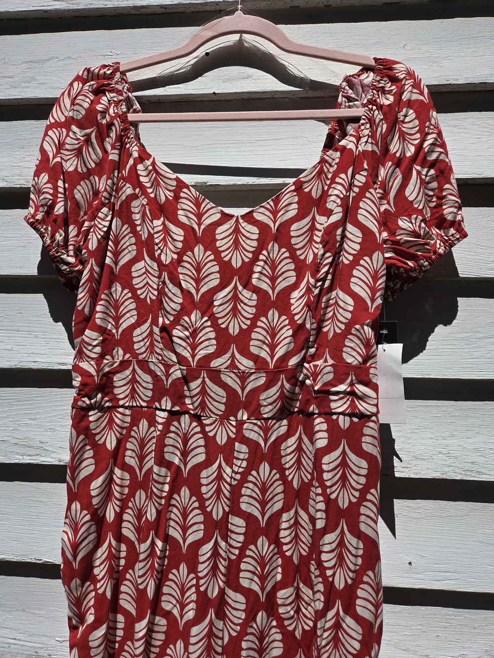 As U Wish Red Leaf-Print Jumpsuit - Picture 2 of 9